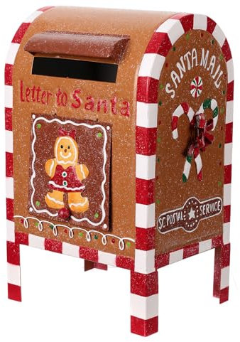 Holyart Cassetta Lettere Babbo Natale Pan di Zenzero 35x20x15 cm