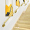 bingomiynhg Treppen-Handlaufhalterungs-Set, goldfarbenes Schmiedeeisen-Wasserrohr-Design | Haltegriff für den Außenbereich | Wandmontierte Geländer-Handläufe für behinderte ältere Kinder, Stüt