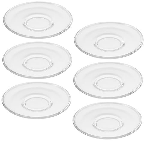 SECFOU Lot De 6 Soucoupes À Thé En Verre Pour Tasses À Café Élégantes Et Décoratives Pour Et La Maison