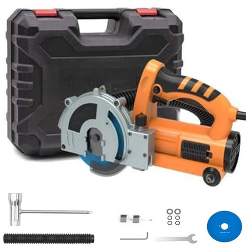 Macchina Elettrica per La Pulizia delle Fughe delle Piastrelle, profondità di Taglio 6-11 Mm, Dimensioni della Lama della Sega 100 Mm, Tubo del Vuoto E Albero Flessibile Collegati