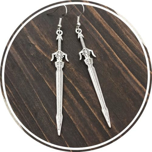 bySantana - 7cm Silber Schwert Ohrringe, Handgefertigt Fantasie Schmuck, Coole Geschenkidee, Mittelalter Dolch Ohrhänger
