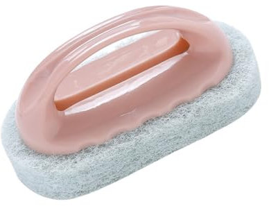 HOMOCONO Reinigungsbürste Mit Pp Griff Und Verdickter Faser Für Küche Und Bad Schwammradierer Rosa Kraftvolle Fleckenentfernung Ohne Kratzer Praktisches Haushaltsreinigungswerkzeug