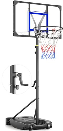 Basketballkorb Outdoor Schnelle Höhenverstellung 5.05-8.53 FT Basketballkörbe Mit Ständer Geeignet Für Kinder, Jugendliche, (Blau)