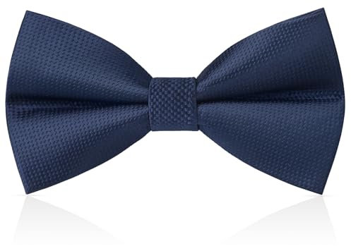 HISDERN Noeud Papillon Homme Bleu Marine Nœuds Papillon avec Crochet Pré-noué Réglable Formel pour Mariage Costume Smoking Fête Soirée