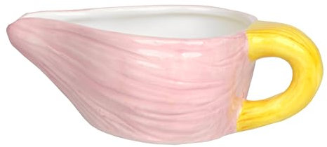 Talking Tables Garlic Shaped Ceramic Small Jug Decorative Pitcher for Gravy, Mint Sauce or Salad Dressings,Novelty Tableware for Picnics, BBQ, Summer Garden Parties 8.5cm