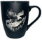 Tasse mit Gravur/auf Wunsch auch mit Text/gummierte Oberfläche/Farbe Schwarz/Porzellan/Personalisiert/Geschenk/mit Tier-Motieven/Jagd (Adler)