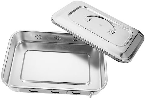 GANAZONO Boîte De En Acier Inoxydable 9 Couvercle Haute Température Pour Outils De Manucure Résistant à L'usure Utilisation Hospitalière Boîte De Rangement Pratique