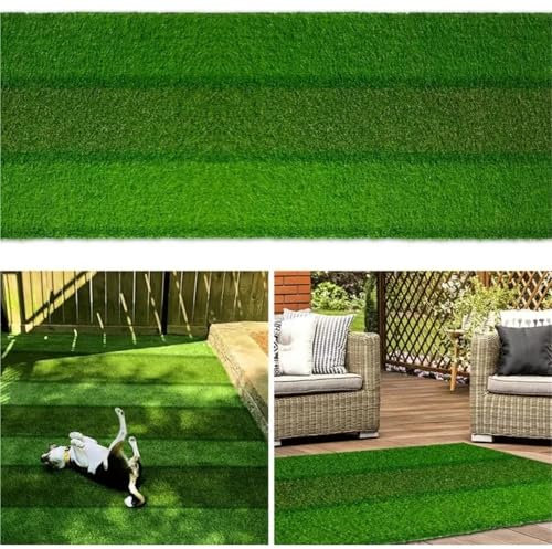HUWOYG Kunstrasen Streifen-künstlicher Gras-Rasen 0,8 Zoll-Synthetisches gefälschtes Faux-Gras mit hoher Dichte for Innenim Freien Für Balkon，Garten(7 x 10Feet)