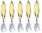 5PCS Fishing Spoons Lures 10g Mirror-reflective Trout Spoons Lure with 3 Hooks Metal Spinner Baits