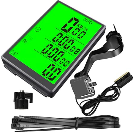 Fahrradcomputer Beleuchteter Fahrradtacho mit Kabel | Wasserdichter Kabel-Computer Für Pendeln, Touren, , Training, Outdoor Mit Automatischer Beleuchtung