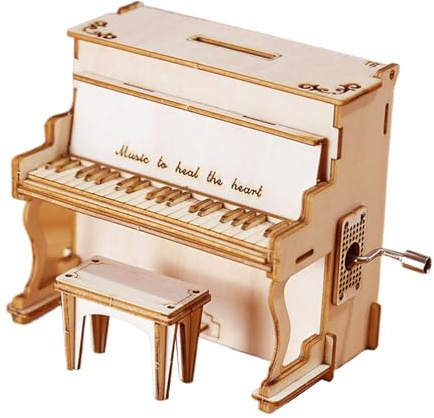 Für Erwachsene | Holz Klavier Musikbox 3D Bausatz | Handgefertigtes Puzzle Bauset Für Alle Altersgruppen