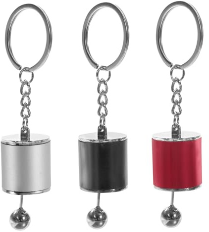 CIYODO 3pcs Gear Shifter Keychain Car Key Ring Accessories Sturdy Scratch-resistant Key Chain Fidget Gadgets for Men Birthday Christmas
