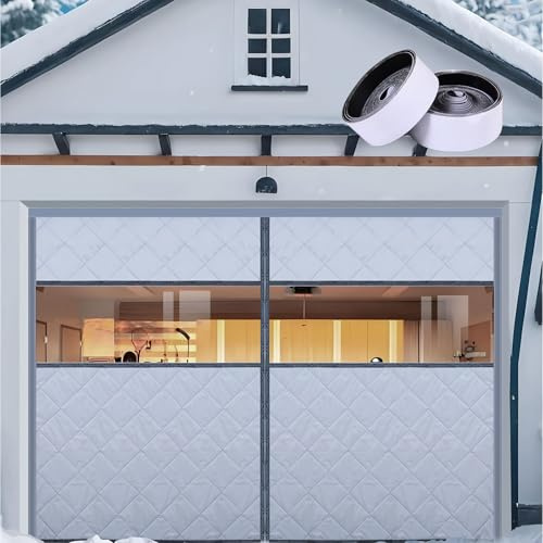 Schermo Per Porta Del Garage Per L'inverno, Tende Magnetica Isolata Termica, Porta Del Garage, Con Finestra In PVC Protezione Dal Freddo, Impermeabile, Antivento(Without window,244x214cm)