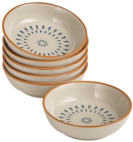keramwerk Porzellan Dipschalen,Soja Saucenschälchen,Dipschälchen,Tapas Schalen Set,Gewürzschalen Klein,Snackschalen & Dipschalen,Snackschalen Set 6er,Ø 10 cm Snack Bowl für Sushi, Snack