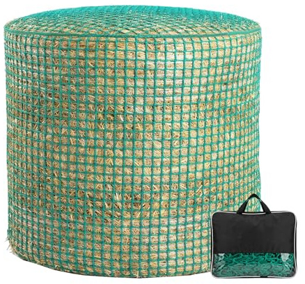HopesEager heunetz rundballen, ø 150 cm, Höhe 150 cm, Maschenweite 4,5 x 4,5cm, heunetz für Pferde, Rundballennetz für Heuraufe geeignet,heunetz engmaschig, Verlängerung der Fresszeiten