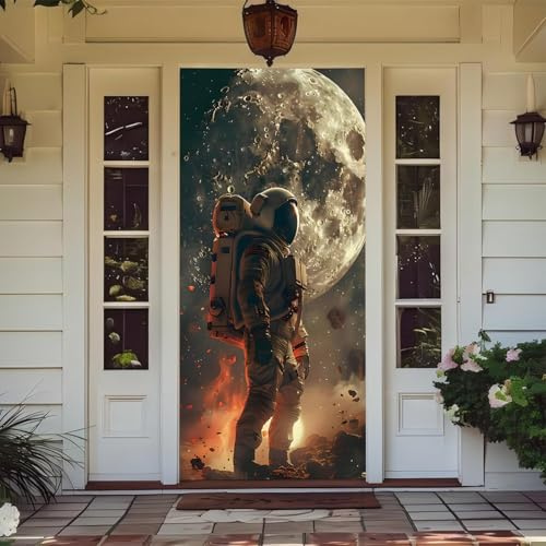 HaustüRdekoration,Sternenhimmel Weltraum Galaxie Blitz Door Cover Abdeckung Mit Gummizug,90 X 210 Cm,Outdoor Indoor TüRabdeckungen Dekoration FüR FrüHling,Sommer,Herbst,Winter (Bunt 8,90x210 Cm)