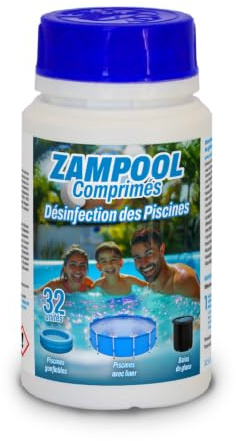 Chlore Choc pour Piscine | Désinfectant Concentré en Pastilles de 3,3g Effervescentes, Dissolution Rapide - Pot de 160g