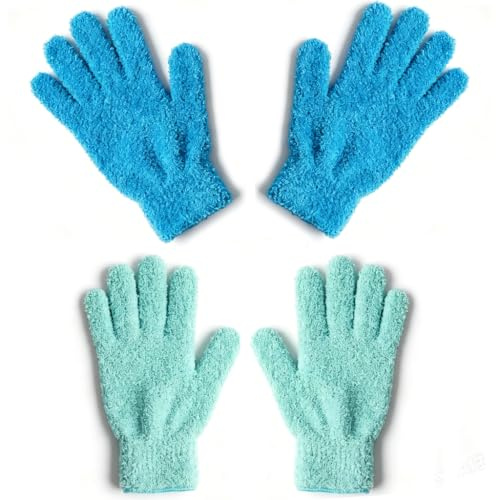 4 Paires Gants Nettoyage Microfibre Lavables Depoussierage Maison Voiture | Pour meubles, dépoussiérage, voiture, intérieur, poussière, lavage, nettoyage, chiffon, tissu, absorbant, dust, glove