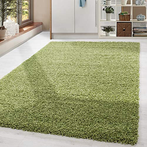 HomebyHome Shaggy Teppich 300x400 cm XXL für Wohnzimmer - Shaggy Teppich Hochflor Grün Extra Weich und Flauschig - Langflor Groß Teppiche für Schlafzimmer, Esszimmer, Küche, Flur - Carpet, Halı