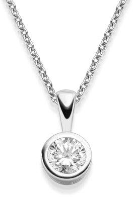 Halsketten für Frauen Silberkette Damen 925 Kette Silber mit Anhänger Schmuck Damen Brautschmuck Zirkonia Damenkette schlichte klassische wie brilliant dezent klein Geschenkset Silberschmuck