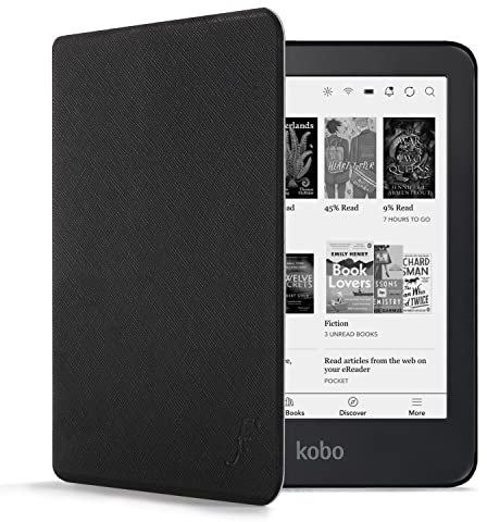Forefront Cases Custodia per Kobo Aura Edition 2 (2a Generazione 2016) - Custodia Protettiva Magnetica - Smart Auto Sveglia Sonno Funzione - Sottile, Leggero Cover - Nero