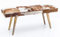 FineBuy Sitzbank Ziegenfell/Massivholz Bank 120 x 40 x 52 cm, Polsterbank Flur Esszimmer Braun, Kleine Bettbank Fell, Dielenmöbel Flurbank