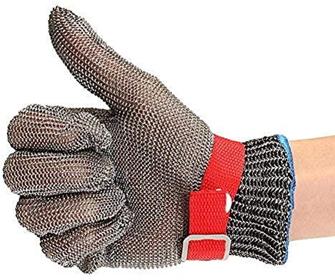 MASUNN Sicurezza Taglio Proof Resistente Acciaio Inossidabile Metallo Maglia Macellaio Guanto Taglia M