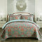 MMSD Cotton Bedspread Quilt Sets-Reversible Patchwork Coverlet Set, European Gorgeous Floral Pattern, Twin Size