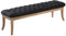 CLP Sitzbank Ramses mit hochwertiger Polsterung und Stoffbezug I Bank mit antik-Hellen Holzbeinen I Holzbank mit Einer Sitzhöhe von: 46 cm, Farbe:schwarz, Größe:150 cm