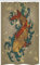 ABAKUHAUS japanisch Schmaler Duschvorhang, Asiatische Koi Fisch Art, Badezimmer Deko Set aus Stoff mit Haken, 120 x 180 cm, Blasses Sepia