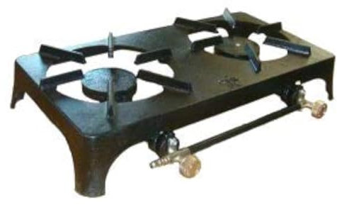 CAMPING FISHING OUTDOOR DOUBLE BURNER CAST IRON TWIN BOILING RING STOVE LPG GAS
