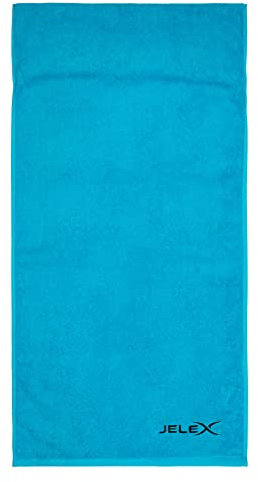 JELEX 100FIT Fitness Handtuch aus Baumwolle, mit Antirutsch-Schutz und Reißverschlusstasche aus Mesh-Material. Maße: 90 x 45 cm, in Schwarz, Royalblau, grau, türkis, armygrün und rosa (Türkis)