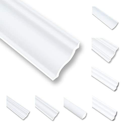 Moulures de plafond en polystyrène XPS - 16 m - Baguette de finition blanc - 40 x 40 mm - Profilés décoratifs en polystyrène - Moulures de plafond - Paquet économique