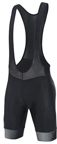 DIFOS Fahrrad Trägerhose Herren Fahrradhose Kurz Sitzpolster MTB Bib Shorts Hosen Rennrad Gepolstert Radlerhose Polster Schnelltrockende Elastische Schwarz L