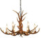Bathrena Hirschgeweih Abwurfstange Lampe Geweihlampe Deckenleuchte 6 Schirme Licht Jagd, Geweih Vintage Style Harz 6 Licht Kronleuchter Deckenleuchte,76 cm * 53 cm