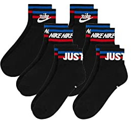 NIKE 6 Paar Everyday Essential Ankle Sneakersocken Socken Quarter Unisex DX5080, Farbe:Schwarz, Socken Neu:42-46