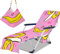 Morbuy Liegestuhl Handtuch mit Taschen, Mode Drucken Strandtuch für Liegen Strandliegen Handtuch Handtücher für Strandliegen Mikrofaser Leicht Strandtuch mit Kapuze (rosa Banane)