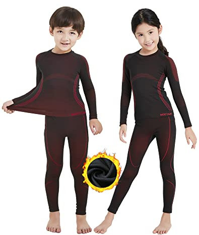 NOOYME Thermounterwäsche Kinder Set Skiunterwäsche Kinder Thermo Unterwäsche Extra Warme Funktionsunterwäsche Kinder Thermounterwäsche für Unisex Sportunterwäsche Kinder Fussball