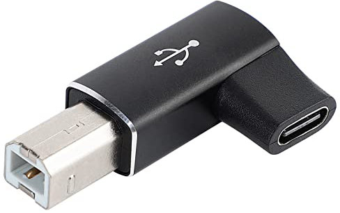 SUPERNIGHT USB Typ C auf USB B Convert Connector, USB C Buchse auf Midi Stecker 90 Grad Adapter Kompatibel mit Druckern, MIDI, E-Pianos, Synthesizern und unterstützt Data Sync Laptops HP Dell etc.