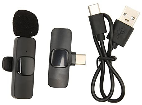 KOSDFOGE Micro Lavalier sans Fil USB C Plug Play Couplage Automatique Type C Mini Micro-Cravate pour Téléphone PC Tablette K8，pour Entretien Vidéo Podcast