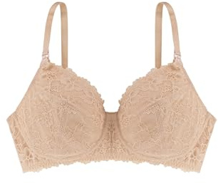 Dorina Damen Spitze Pflege Schwangerschaft Bralette, Modal Wireless Stillen Bra, Valeria, Beige Schwarz