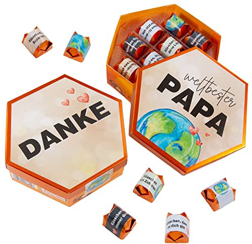 younikat Aufkleber passend für Küsschen Pralinen - Geschenk Vatertag - Danke Weltbester Papa - dv1191