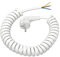 Cavo a spirale, 3 m, cavo a spirale estensibile con contatto di protezione, spina angolare, cavo di collegamento a 3 fili con spina di protezione, cavo di alimentazione IP20 – bianco