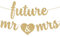 KatchOn, Goldglitter Future Mr & Mrs Banner – 10 Fuß, vorgespannt, kein DIY | Zukünftiger Herr und Frau Banner | Verlobungsparty-Dekorationen | Dekorationen für Junggesellenabschiede, Brautpartys
