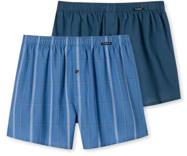 Schiesser Herren 2 Pack Boxershorts Baumwolle Web Multipack - Webboxer, Sortiert 7_180202, 10/ 4XL