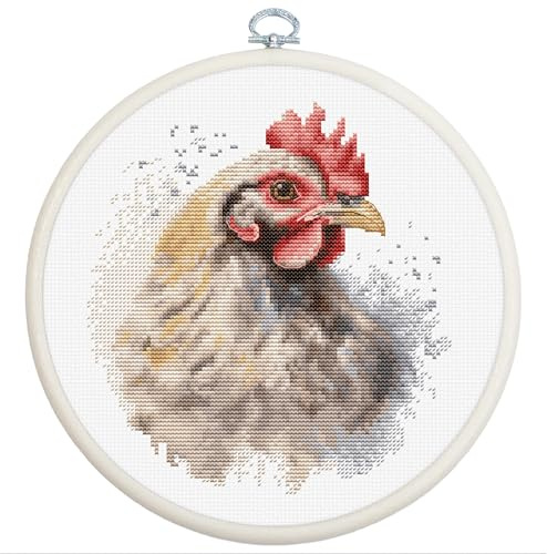 Luca-S Kreuzstich Stickpackung mit Stickrahmen Das Huhn Zählmuster