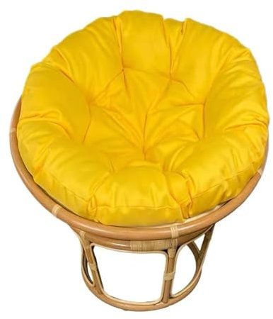 Papasansessel Kissen, Kissen für Hängesessel, wasserdichte Kissen Rund, Stuhlkissen Outdoor, Sitzkissen Gartenstuhl, Gelb, 110CM