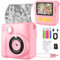 Instant Print Camera, Kids Camera Digital Camera 1080P HD Photo and Video Recording with 32G SD Card, 3 Rolls Photo Paper for Age 6-12 Boys and Girls Birthday Chirstmas Gifts (Pink)