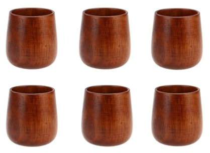 Starnearby Tazza da Tè in Legno, Tazza di Legno Naturale Fatta a Mano, Tazza Caffe Legno Resistente ed Elegante, Bicchieri di Legno per Caffè, Birra, Tè, Succhi di Frutta, Latte