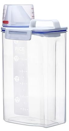 CYNOSURETECH 1 Piece Rice Storage Container, Food Storage Container with Measuring Cup, 2kg Cereal Container, Cereal Storage Box, Food Storage, Rice Measuring Cup, Pet Food Storage Container, Rice Storage